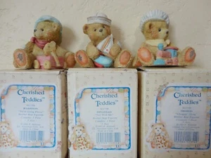 1992 Lote de 3 Cherished Teddies Brother Bears Set Harrison, Jonathan y Thomas - Imagen 1 de 8