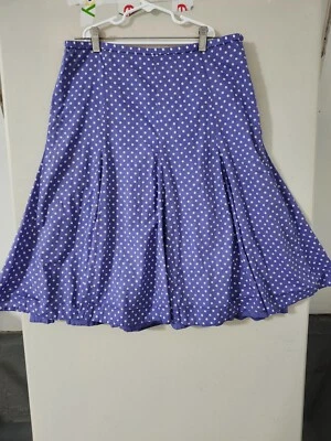 Garnet Hill юбка женщин 10 фиолетовый Midi Flare высокая талия плиссированные в горошек с подкладкой - Изображение 1 из 4