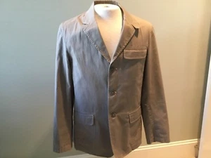 Izod Cotton Sportjacke Mantel Herren S Small grau hellbraun Baumwolle ungefüttert - Bild 1 von 3