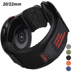 Bracelet de sport en nylon robuste pour bracelet de montre Samsung Galaxy avec design boucle tissée - Photo 1 sur 24