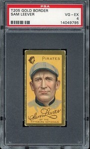 1911 T205 Gold Border Baseball Sam Leever PSA 4