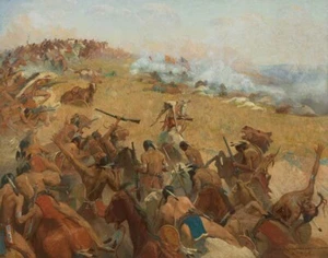 Impresión en lienzo Gayle Porter Hoskins La batalla de Littlehorn 16 x 20 - Imagen 1 de 5
