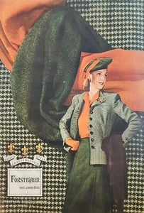 1944 Mujer Verde Forstmann Woolen Company Vintage Ad Passaic Nueva Jersey - Imagen 1 de 1