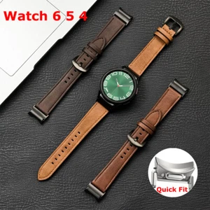 Bracelet cuir No Gaps pour Samsung Galaxy Watch 6 5 4 44 mm 6 Classic 43 47 mm bracelet - Photo 1 sur 22