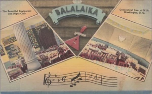 Balalaika Restaurant Night Club Interior Music Bar Washington DC postcard MP9 - Picture 1 of 2