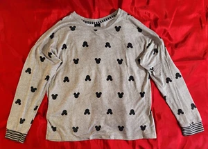 Disney SUGCN Mickey Mouse Ears Crew Neck Sweatshirt Women's Size M. Gray Soft - Picture 1 of 6