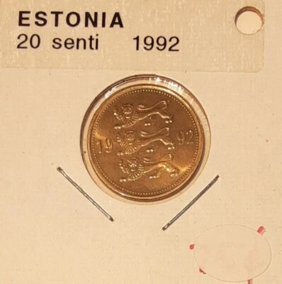1992 Estonia 20 Senti Coin   Uncirculated--See Photos - Image 1 of 2