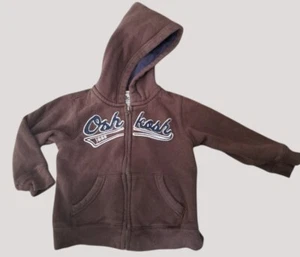 * OSH KOSH Marrón Cremallera Frontal Sudadera con Capucha Chaqueta Niños Talla 3T Forrada de Vellón - Imagen 1 de 3