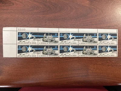 US Postage Plate Block of 10 Scott #1434-1435 US in Space 1971 MNH 8 cent - Image 1 of 2