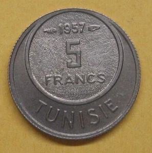 1957 TUNISIA 5 Francs KM# 277 Take a Look - Picture 1 of 2