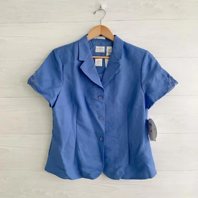 NWT Emma James Petite - Periwinkle blue t-shirt & short sleeve blazer, 14P - Image 1 of 4