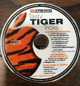 Vintage MAC Software CD MacAddict games Tasty Tiger Tricks widgets dashboard etc - Picture 1 of 1