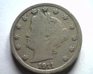 1911 LIBERTY NICKEL SEHR GUT / FEIN SEHR GUTER ZUSTAND/F SCHÖNE ORIGINAL MÜNZBOBS MÜNZEN 99c VERSAND - Bild 1 von 2