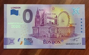 0 Euro Schein Banknote LONDON 2020 version ANNIVERSARY 1000 Stk - Bild 1 von 1