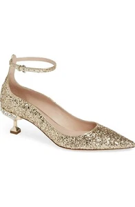 Brandneu Miu Miu verzierter Halo Riemen Glitzer Pumps Größe 36,5 - Bild 1 von 11
