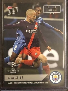 2018 Topps Now UCL UEFA Champions League #3 David Silva Manchester City - Picture 1 of 2