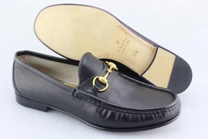 Men's GUCCI '1953 Horsebit' Black Leather Loafers Size US 9.5 UK 8.5 - Picture 1 of 6