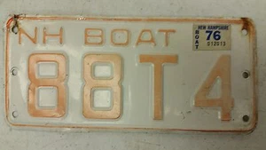 1976 NEW HAMPSHIRE Boat License Plate 88T4 - Picture 1 of 1