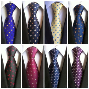 Men Classic Flowers Floral Jacquard Neck Tie 8cm Wide Formal Business Necktie - Picture 1 of 11