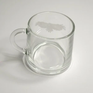 Taza de vidrio grabado vintage Garrick hecha en Francia águila águila pescadora pájaro - Imagen 1 de 7