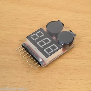 Battery Voltage Meter Checker Tester with Buzzer Alarm for 1-8S LiPo - Picture 1 of 4