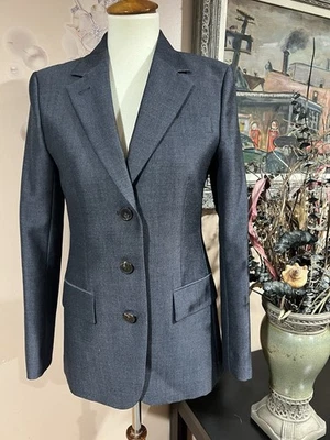 Chaqueta Blazer Tory Burch Lana Mohair Gris Mangas Largas 3 Botones Talla 2 $793 Foto 1 de 4