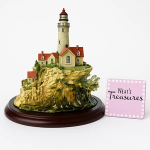 1998 Lenox Lighthouse Collection LIGHT AT LANDS END HandFinished Resin Sculpture - Picture 1 of 21