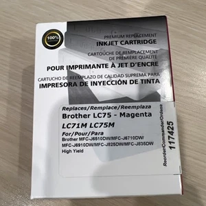 Premium Ersatz Tintenpatrone mit hoher Reichweite für Brother LC71BK LC75BK - Magenta - Bild 1 von 4