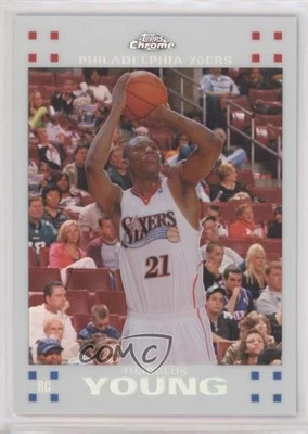 2007-08 Topps Chrome White Refractor /99 Thaddeus Young #117 Rookie RC - Image 1 of 2