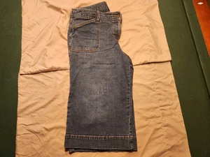 Ann Taylor blaue Jeans Denim Goucho-Stil Capri weites Bein Größe 12 - Bild 1 von 2