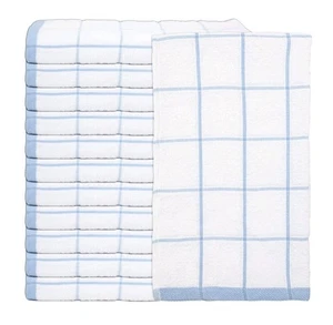 Küchentuch 12er Pack - 100% Baumwolle - 15 x 25 - blau gestreift - Bild 1 von 1