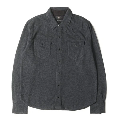 Camisa Occidental RRL Doble R Gris Tejida Cachemira M Nueva Foto 1 de 4