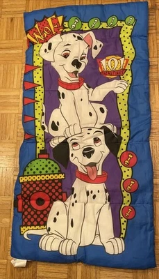Saco de dormir Walt Disney's 101 Dalmations para niños 30"x54" vintage años 90 Foto 1 de 4