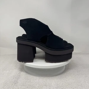 UGG Women's New Heights Platform Black Suede Shoes Heels Size 8.5 1167479 - Picture 1 of 11