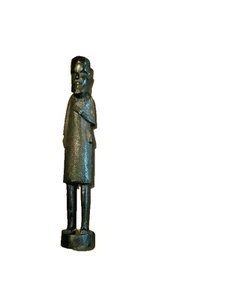 Handgeschnitzte orientalische Holzstatue - dünne Figur eines asiatischen Mannes - 9" groß - Bild 1 von 3