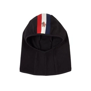 Moncler Tech Grenoble Striped Ski Black Fleece Balaclava Hat - Picture 1 of 7