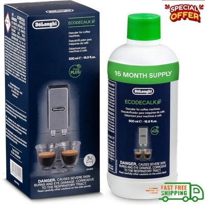 NEW DeLonghi EcoDeCalk Natural Descaler for Coffee Machines 16.90 oz SHIPS FREE - Image 1 of 4