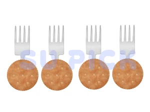 Juego de 4 tenedores para galletas Nuflaat | Mini cubiertos de acero inoxidable para postres y bocadillos - Imagen 1 de 4