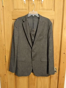 Kenneth Cole Awearness Slim Wool Blend Taupe Classic Business Blazer Jacket 40L - Picture 1 of 12