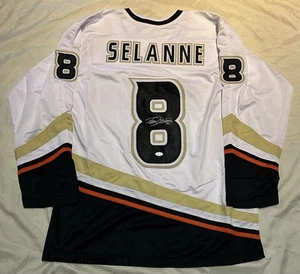 Teemu Selanne auto Autographed Custom Hockey Jersey JSA size XL - Picture 1 of 2
