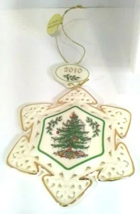 2010 Spode Christmas Keramik Porzellan Schneeflocke Baumschmuck Danbury selten - Bild 1 von 8
