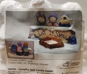 Wee Crafts "Campfire Kids" Candleholder California Creations 94694 Christmas - Picture 1 of 6