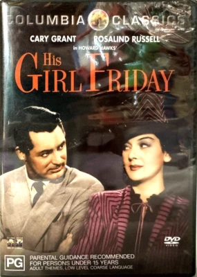 His Girl Friday Brand New Sealed DVD Cary Grant Rosalind Russell Region 4 - image 1 of 3