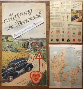 ● Motoring in Denmark vieux dépliant en 4 langues avec code de la route + carte - Bild 1 von 4