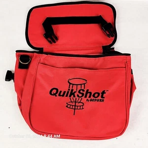 Quick Shot Disc Golf Bag Tasche rot von Gopher Tragetaschen Teiler Reißverschluss Canvas - Bild 1 von 7