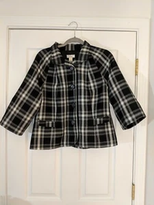 Christopher & Banks Single Breasted Plaid Blazer Size M - Picture 1 of 9