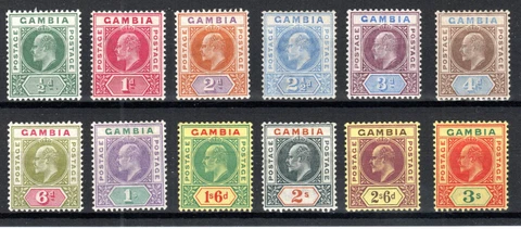 Gambia 1902-05 set SG 45-56 MH Cover