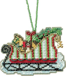 Mill Hill Counted Cross Stitch Kit - Toyland Sleigh - 2.75"x5" New! - Picture 1 of 1