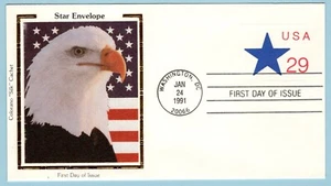 US Sc #U619 FDC 1991 STAR ENVELOPE Entire EAGLE COLORANO SILK Cachet - Picture 1 of 1