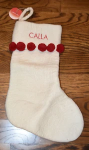 West Elm Pom Pom Felt Stocking Calla Monogram NEW NWT - Picture 1 of 3